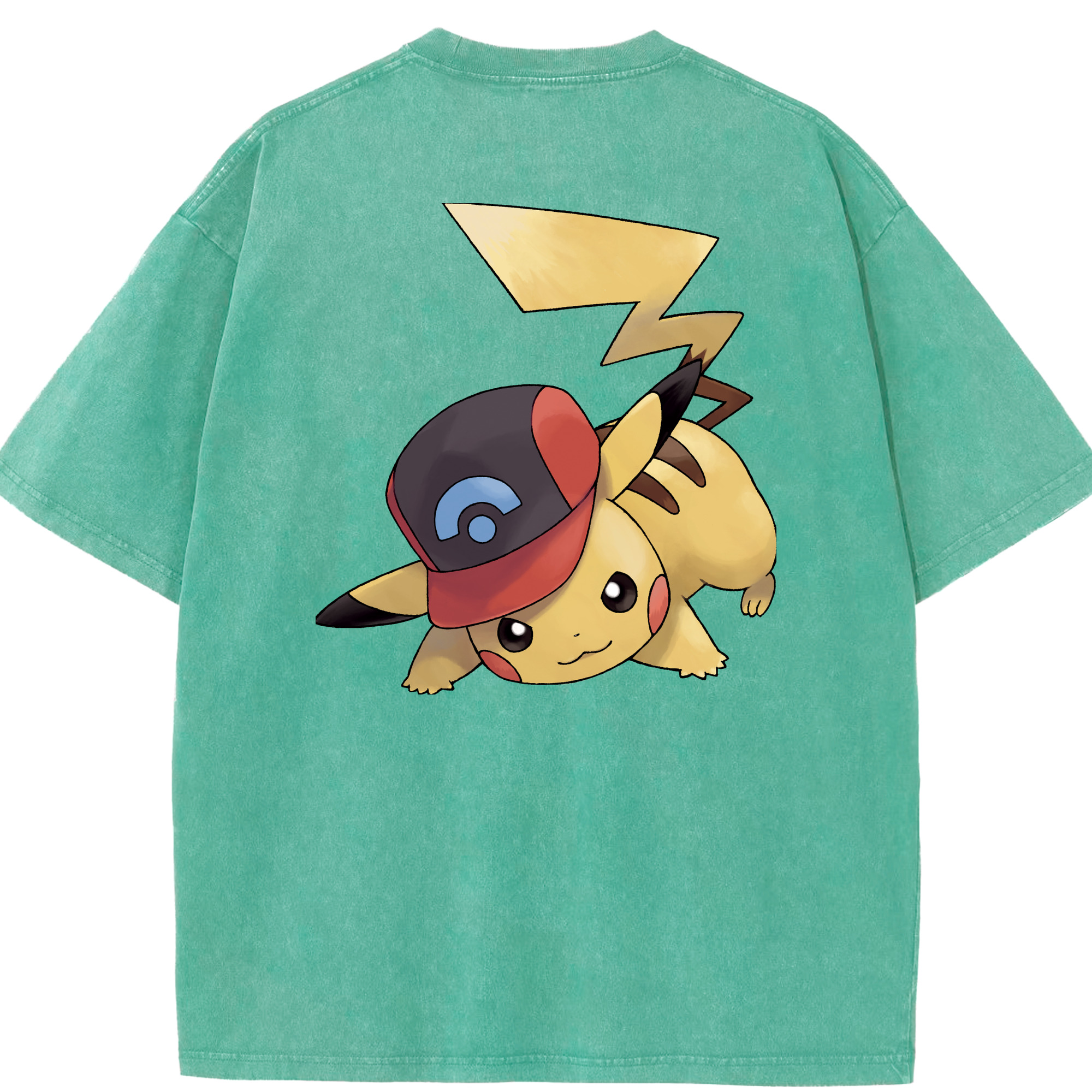 （画像用） ポケットモンスター Pokémon 綿100% ヴィンテージ風 半袖Tシャツ（背面プリント）